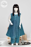 3194 - Girls 3Pcs Embroidered Stitched Linen Frock