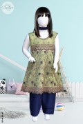 3515 - Girls 3Pcs Embroidered Stitched Masoori Frock