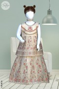 3647 - Girls 3Pcs Heavy Embroidered Stitched Masoori Lehnga