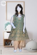 3717 - Girls 3Pcs Embroidered Stitched Masoori Frock