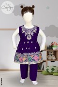 3869 - Baby 2Pcs Embroidered & Stitched Cotton Frock