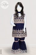 3924 - Girls 3Pcs Embroidered & Stitched Chiffon Frock