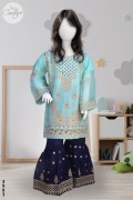 3983 - Girls 3Pcs Embroidered & Stitched Chiffon Sharara