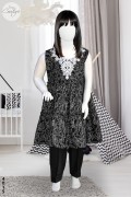 4015 - Girls 3Pcs Embroidered & Stitched Linen Frock