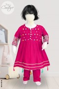 4029 - Baby Girl 2Pcs Embroidered & Stitched Cotail Frock