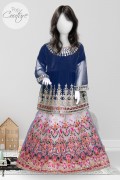 4032 - Baby Girls 2Pcs Embroidered & Stitched Organza Lehnga