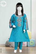 4127 - Girls 3Pcs Embroidered & Stitched Khadar Frock