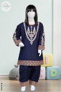 4152 - Girls 3Pcs Embroidered & Stitched Khadar Midi Shirt