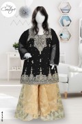 4175 - Girls 3Pcs Embroidered & Stitched Chiffon Sharara