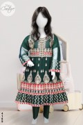 4189 - Girls 3Pcs Embroidered & Stitched Net Frock