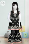 4194 - Girls 3Pcs Embroidered & Stitched Chiffon Sharara