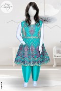 4207 - Girls 3Pcs Embroidered & Stitched Chiffon Frock