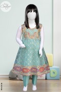 4226 - Girls 3Pcs Embroidered & Stitched Net Frock