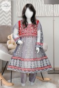 4227 - Girls 3Pcs Embroidered & Stitched Net Frock