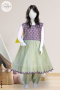 4265 - Girls 3Pcs Embroidered & Stitched Cotton Frock