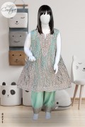 4271 - Girls 3Pcs Embroidered & Stitched Net Frock