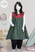 4306 - Girls 3Pcs Embroidered & Stitched Cotton Frock