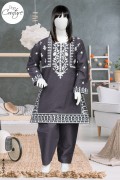 4307 - Girls 3Pcs Embroidered & Stitched Cotton Midi Shirt