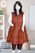 4309 - Girls 3Pcs Embroidered & Stitched Cotton Frock