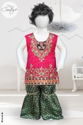 4330 - Baby Girls 2Pcs  Embroidered & Stitched Chiffon Sharara