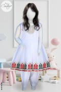 4353 - Girls 3Pcs Embroidered & Stitched Cotton Frock