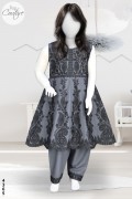 4365 - Girls 3Pcs Embroidered & Stitched Cotton Frock