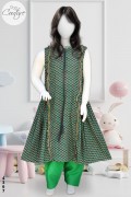 4367 - Girls 3Pcs Embroidered & Stitched Cotton Frock