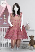 4406 - Girls 3Pcs Embroidered & Stitched Net Frock