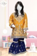 4412 - Girls 3Pcs Embroidered & Stitched Chiffon Sharara