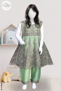 4414 - Girls 3Pcs Embroidered & Stitched Net Frock