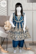 4417 - Girls 3Pcs Embroidered & Stitched Net Frock