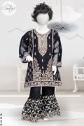 4434 - Baby Girls 2Pcs Embroidered & Stitched Chiffon Sharara