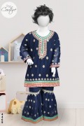 4469 - Baby Girls 2Pcs Embroidered & Stitched Chiffon Sharara