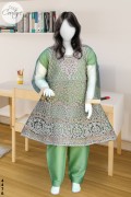 4476 - Girls 3Pcs Embroidered & Stitched Net Frock