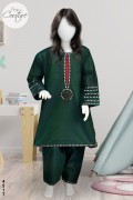 4517 - Girls 3Pcs Embroidered & Stitched Khadar Midi Shirt