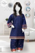 4524 - Girls 3Pcs Embroidered & Stitched Khadar Midi Shirt