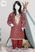 4535 - Girls 3Pcs Embroidered & Stitched Khadar Midi Shirt