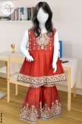 4548 - Girls 3Pcs Embroidered & Stitched Chiffon