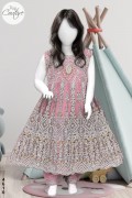 4610 - Girls 3Pcs Embroidered & Stitched Net Frock