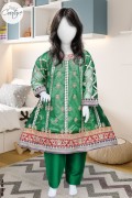 4630 - Girls 3Pcs Embroidered & Stitched Net Frock