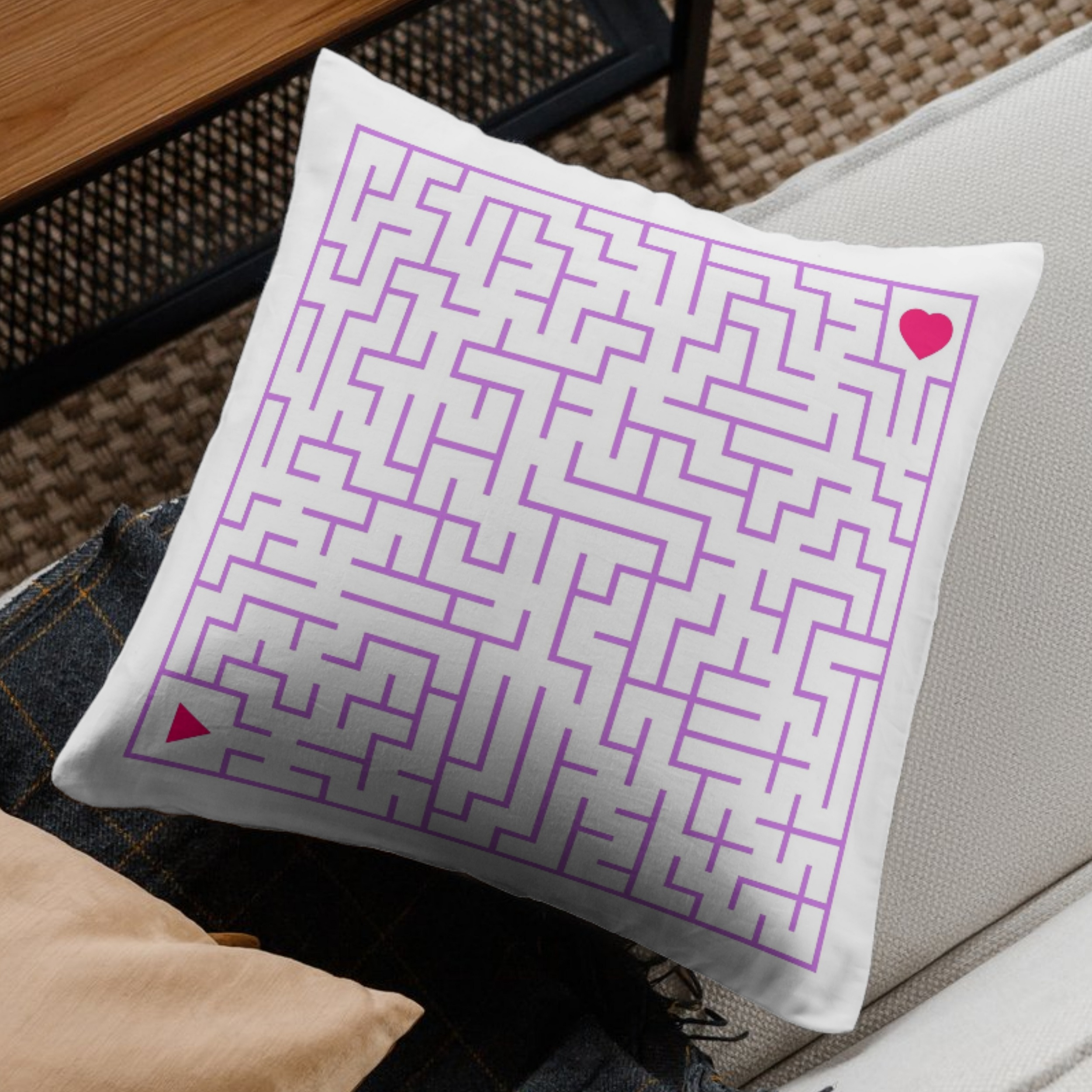 Labyrinth of Love – Maze Design Cushion
