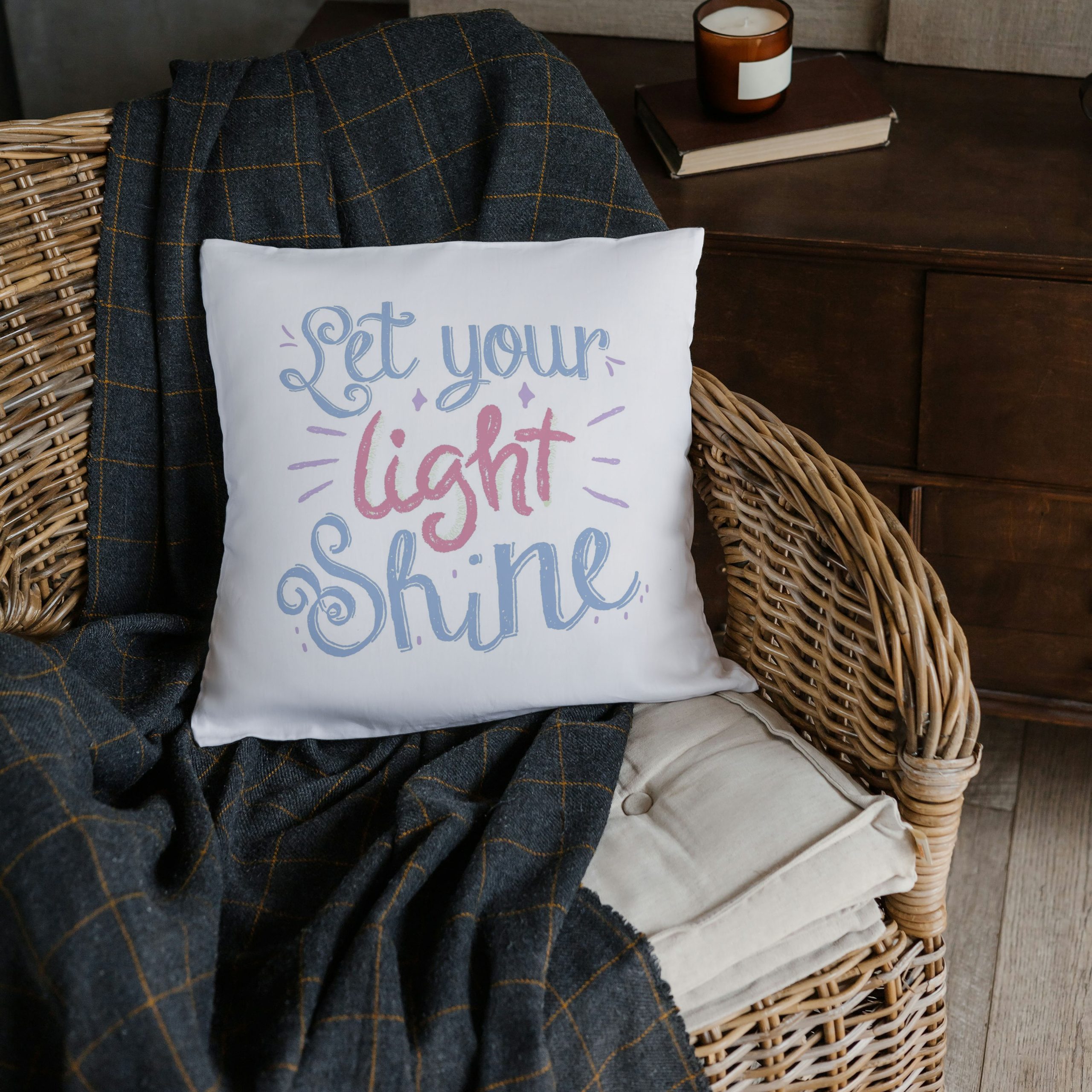 Let Your Light Shine" Inspirational Decorative Cushion
