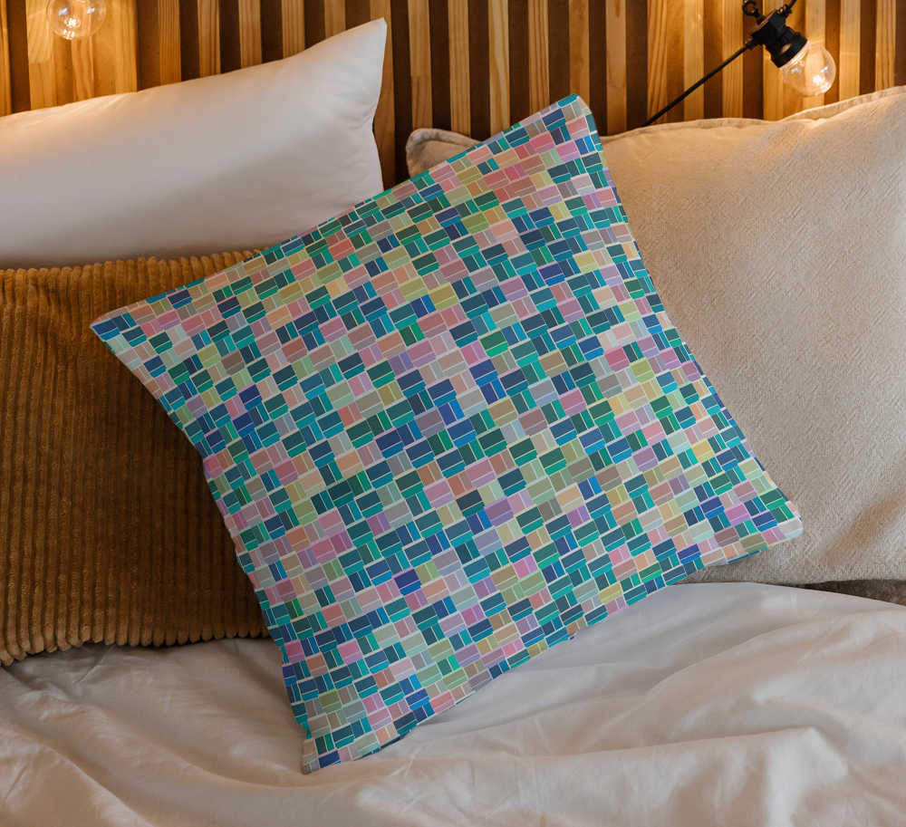 Geometric Mosaic Decorative Cushion