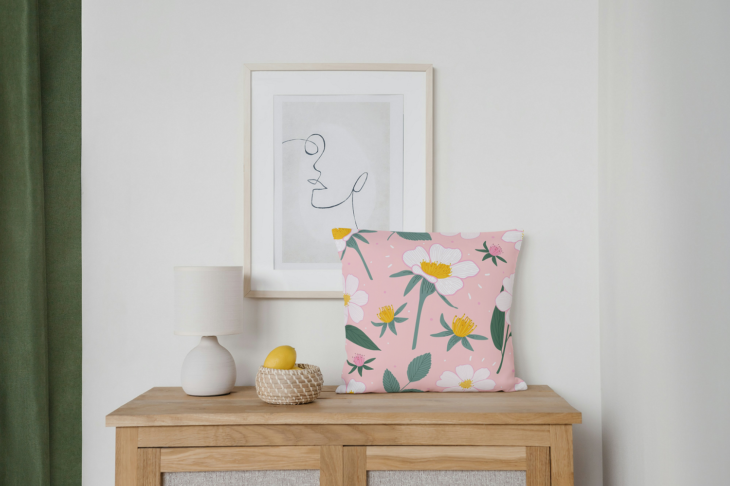 Blossoming Beauty: A Soft Pink Floral Cushion for a Cozy Home