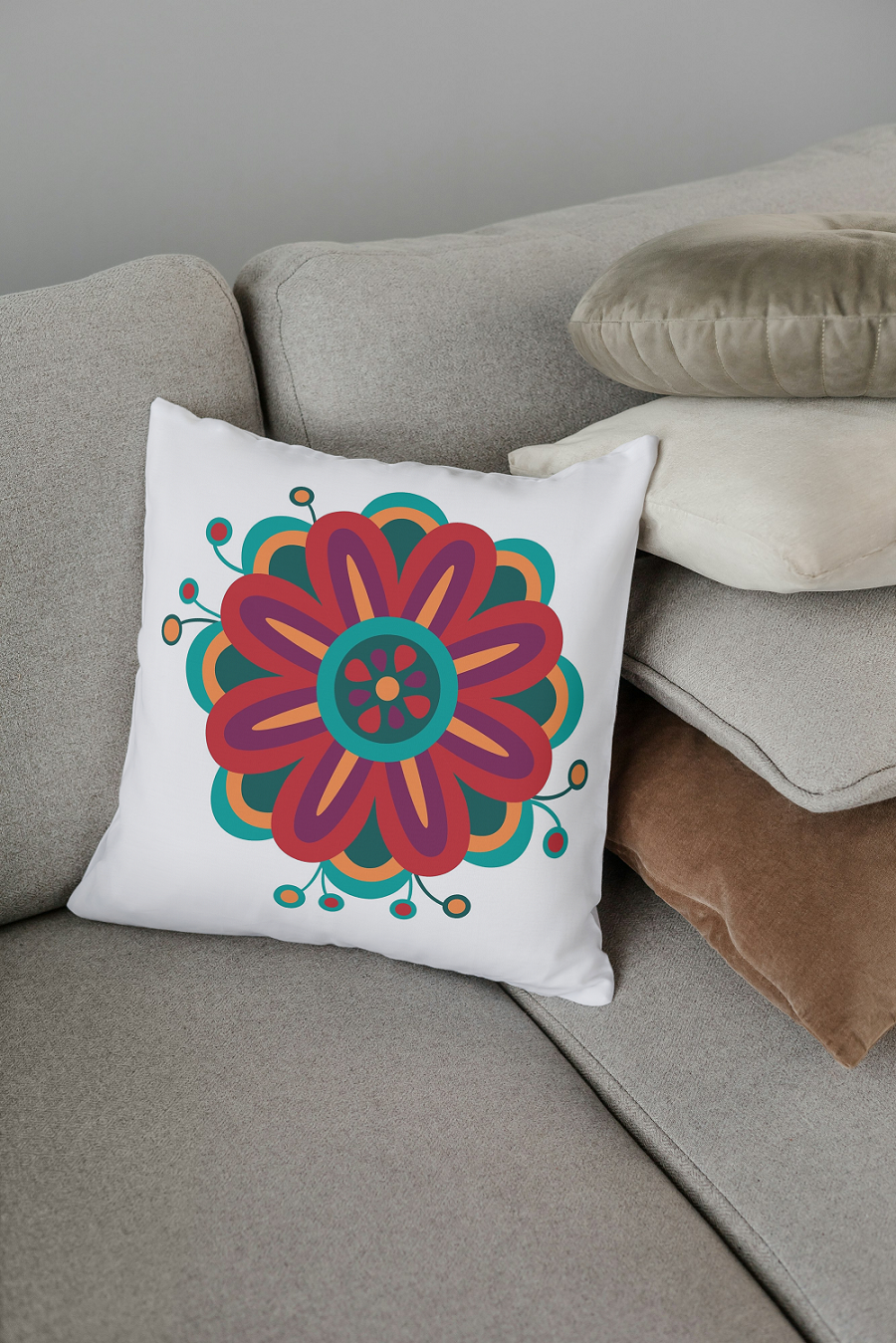 Boho Bloom Cushion – Vibrant & Chic