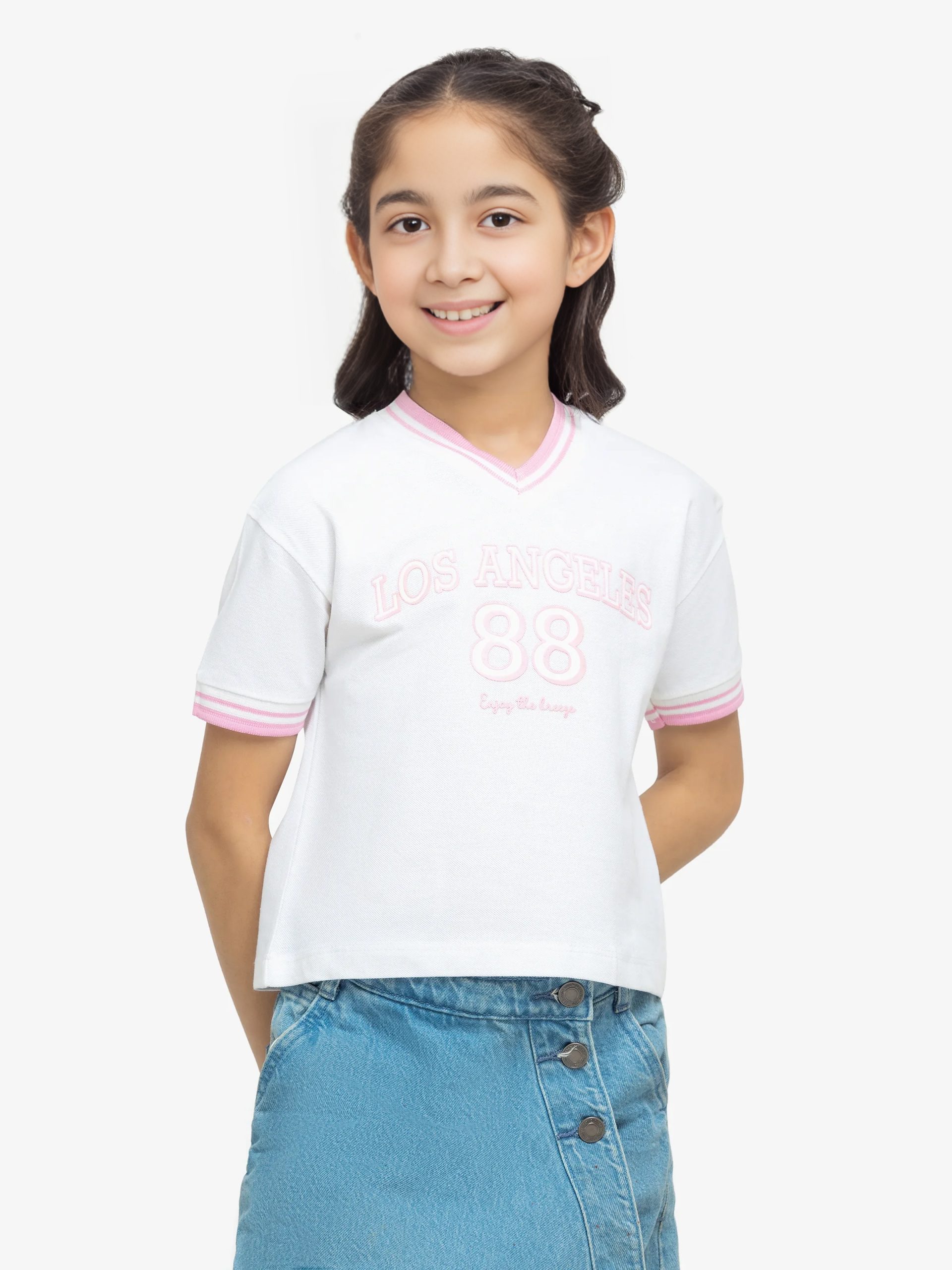 Girl’s Off White Top