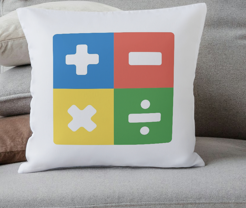 Colorful Math Symbols Cushion-Educational Throw Pillow for Kids
