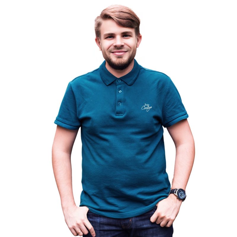 Men’s Zinc Polo Shirt with Jacquard Collar – Short Sleeves