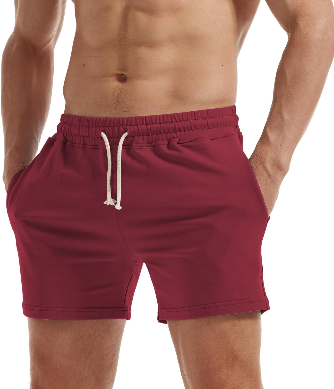 Men’s 5-Inch Cotton Workout Shorts with Pockets