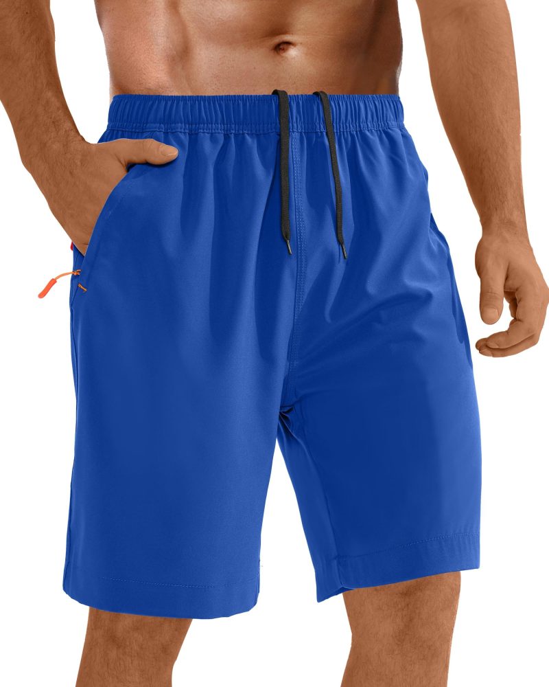 Mens Gym & Athletic Running Shorts with Zipper Pocket